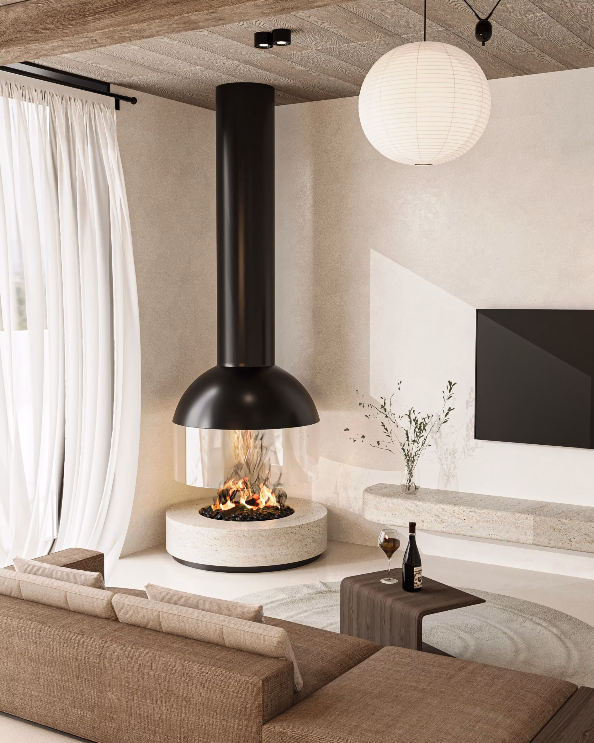 Interior and Exterior Design of a Stone Villa in Shëngjergj